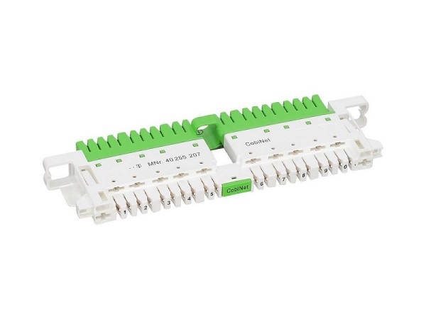 Cobinet LSA-HD Trennleiste weiß/grün für 10 DA - 1008 1110 - Telekom 40255207 - High Density Montagekanal weiß