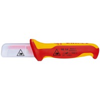 Knipex VDE Kabelmesser mit Klingenrücken 180mm - 98 54 SB - Abmantelungsmesser mit gerader Schneide Knipex VDE Kabelmesser mit Klingenrücken 180mm - 98 54 SB - Abmantelungsmesser mit gerader Schneide