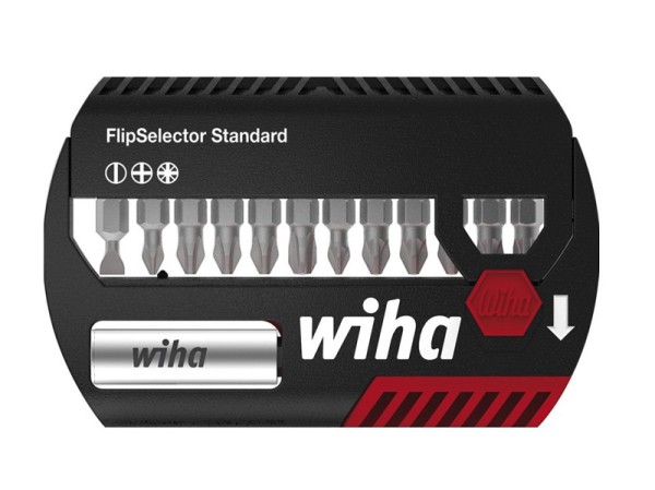 Wiha Bit Set FlipSelector Standard 25mm gemischt mit Universalhalter 14-teilig - 7947-005 - 39029 - Schlitz - Phillips - Pozidriv - Bitbox