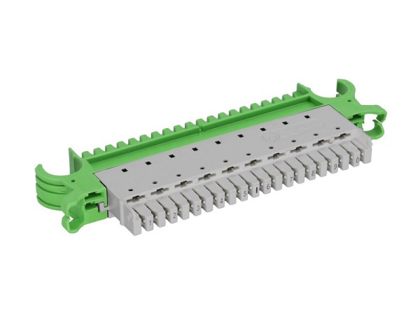 Cobinet LSA-HD-RS Anschlußleiste grau/grün für 10 DA - 1017 1010 - 120346 - für Profilstange - Profil-Rundstange