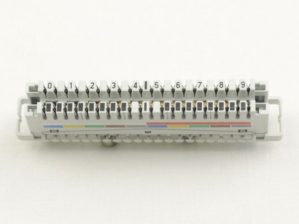 CommScope Krone LSA-PLUS Trennleiste 2/10 grau mit Farbcode 2 für 10 DA - 6089 1 102-05 - Bedruckung rangierseitig 0...9