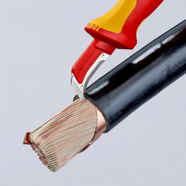 KNIPEX Abmantelungswerkzeug Kabelmesser Mit Schleppklinge Demontagewerkzeug 16 20 165 Sb 165mm