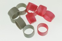 Hauptbündelringe Größe 25 aus Kunststoff - Gruppenringe 25,0x27,0x15mm in grau oder rot Hauptbündelringe Größe 25 aus Kunststoff - Gruppenringe 25,0x27,0x15mm in grau oder rot