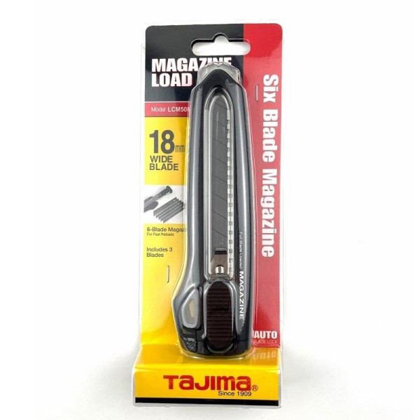 Tajima Cuttermesser MAGAZINE CUTTER 18mm - LCM500 - Magazin-Cutter - Auto-Blade-Lock - ENDURA-BLADE Klingen