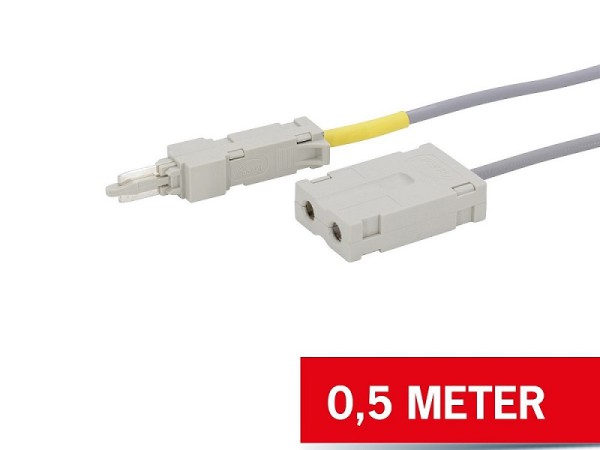 Cobinet LSA Prüfschnur 2/1 2-polig 0,5m für 1 DA - 3020 028/0,5.1 - 116982 - Telekom 10034907 - für Büschelstecker - Adapterschnur - Adapterkabel - parallele Aufschaltung